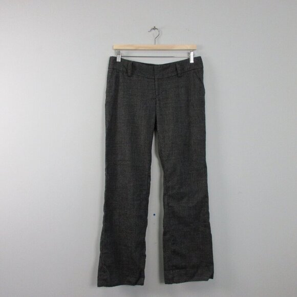 Alice Olivia Women's Wide Leg Trouser Pants 8 Black Houndstooth Vtg Wool 312 - Picture 1 of 14